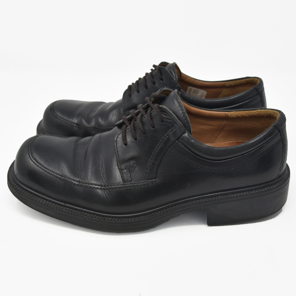 *Ecco EU 43 Black Leather Lace Up Oxford Casual